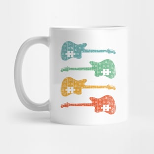 Offset Style Electric Guitar Puzzle Cool Retro Colors Mug